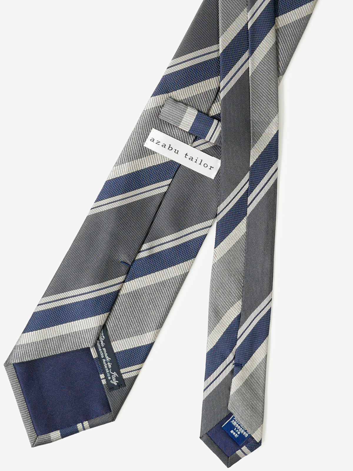 Classico Seta|Stripe Tie|グレー
