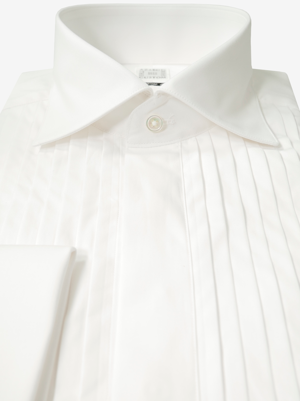 Broadcloth Pleated Slim Fit Shirt|ホワイト