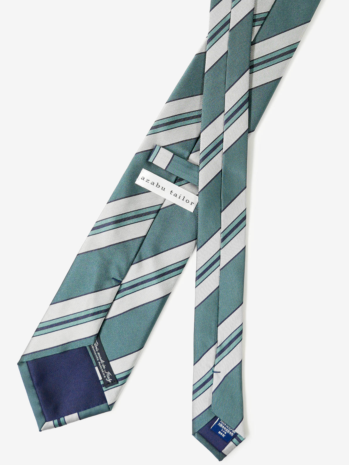 Classico Seta|Stripe Tie|グリーン