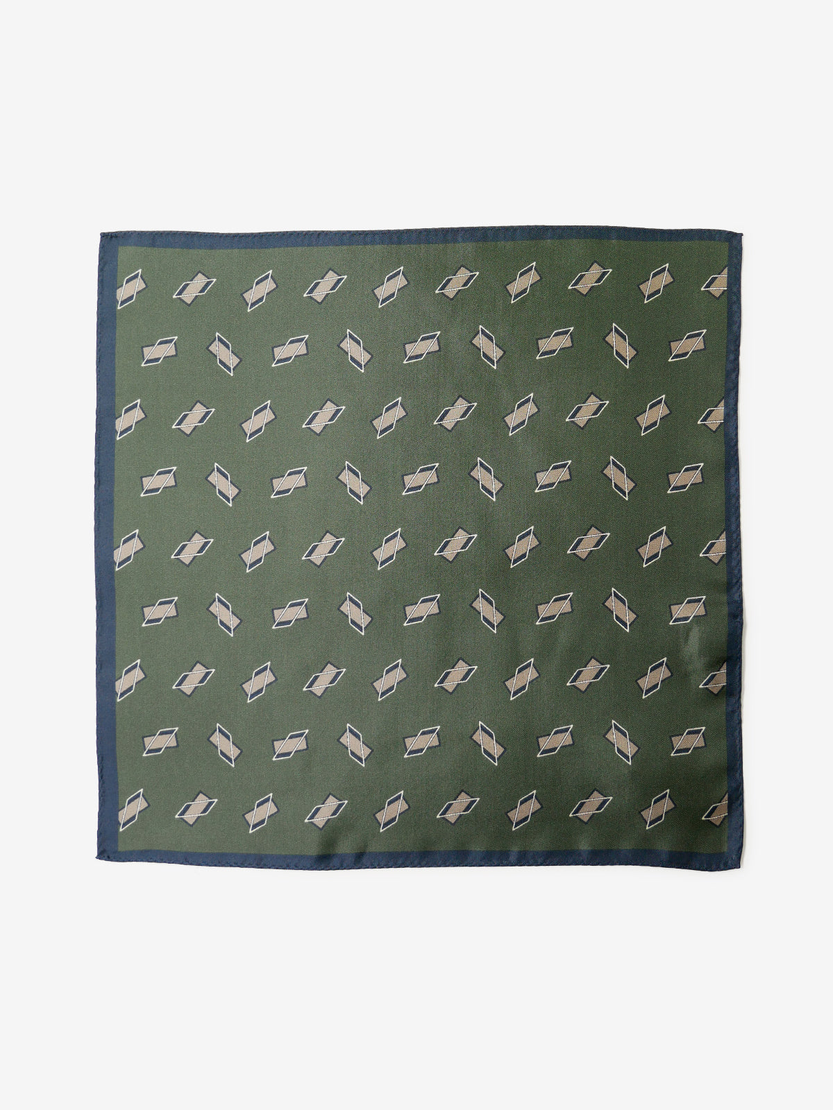 Classico Seta|Rectangle Print Silk Pocket Square|グリーン