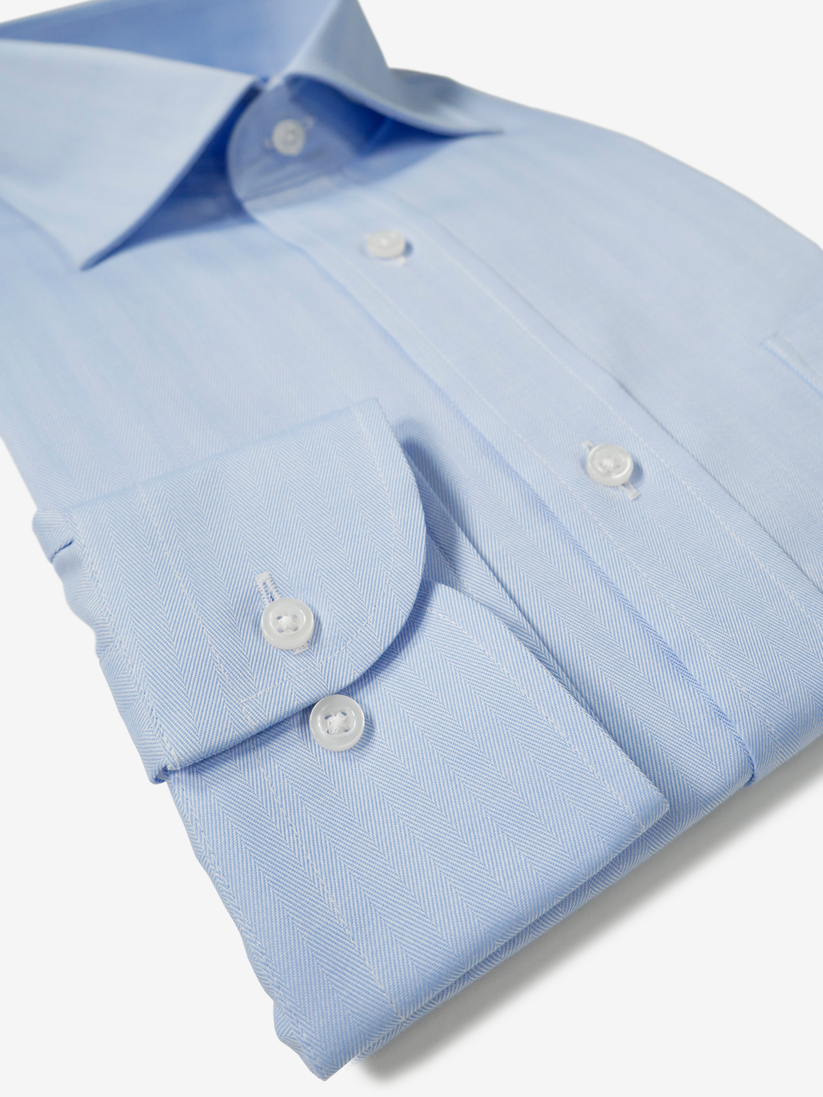 World Traveler Herringbone Shirt|ブルー