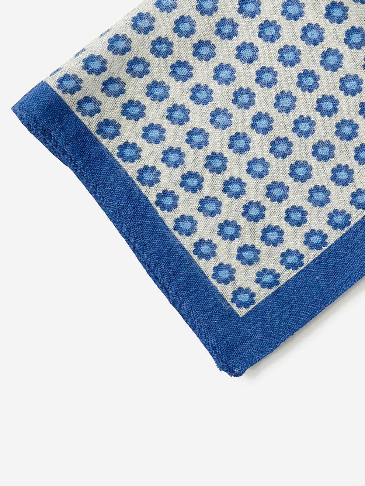 Flower Dots Pocket Square|ブルー