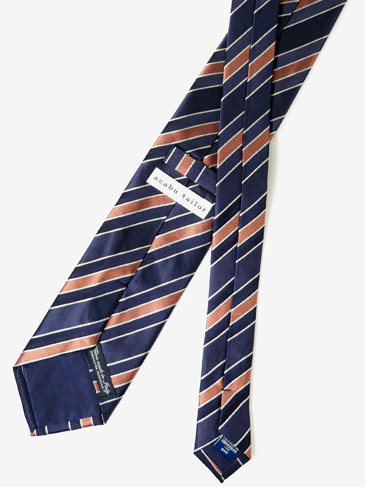 Classico Seta|Stripe Tie|オレンジピンク