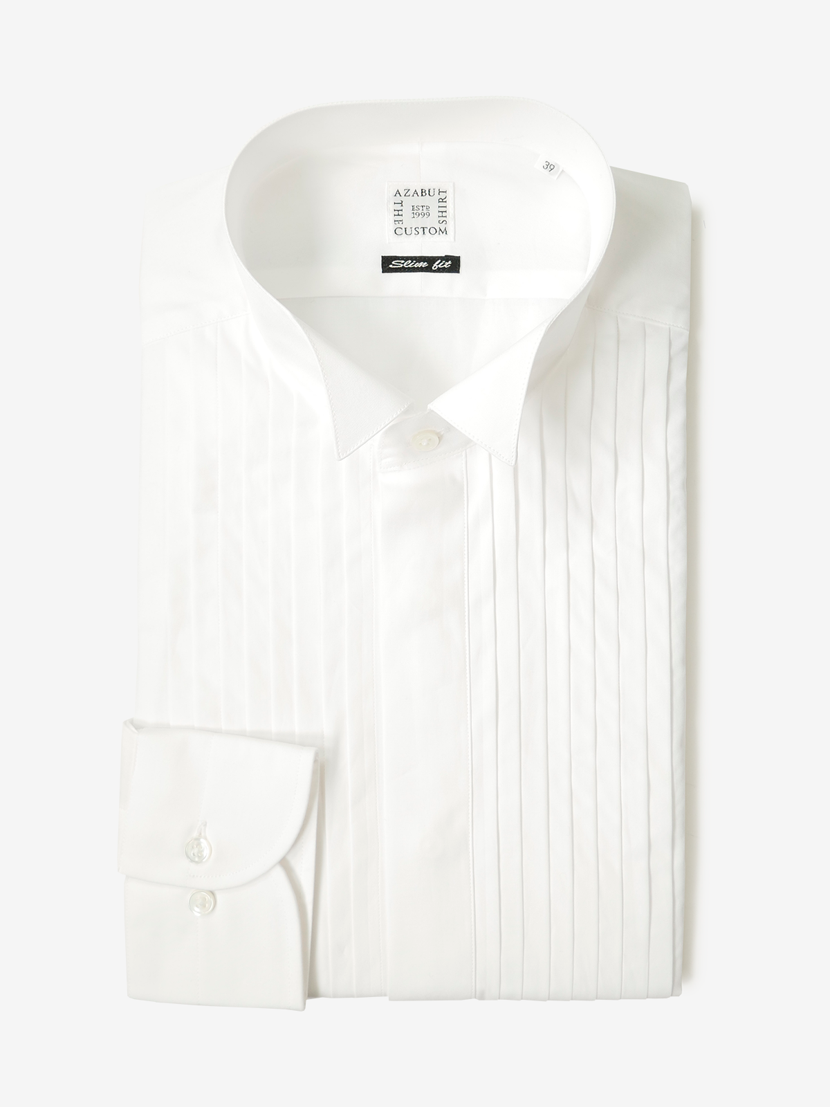 Wing Collar Pleated Shirt|ホワイト