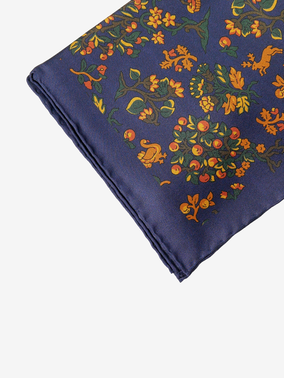 ROBERT KEYTE|Silk Pocket Square|ネイビー