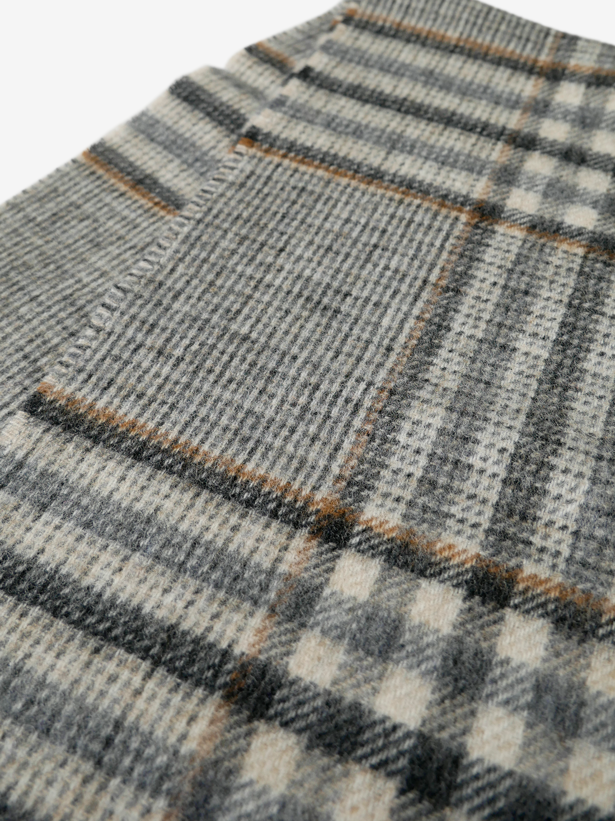 MOON|Cheked Wool Scarf|グレー