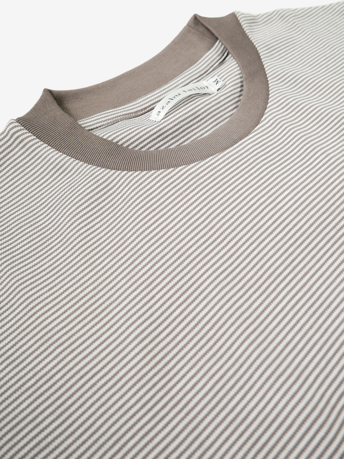 Cotton Striped T-shirt|グレイッシュブラウン