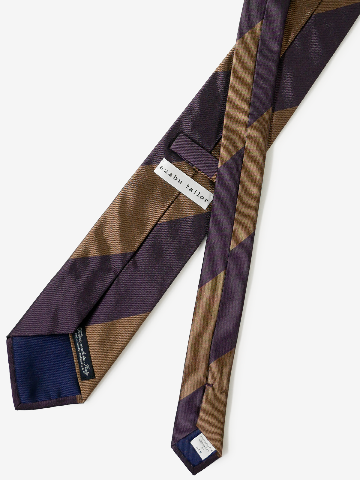 Classico Seta|Block Stripe Tie|ブラウン