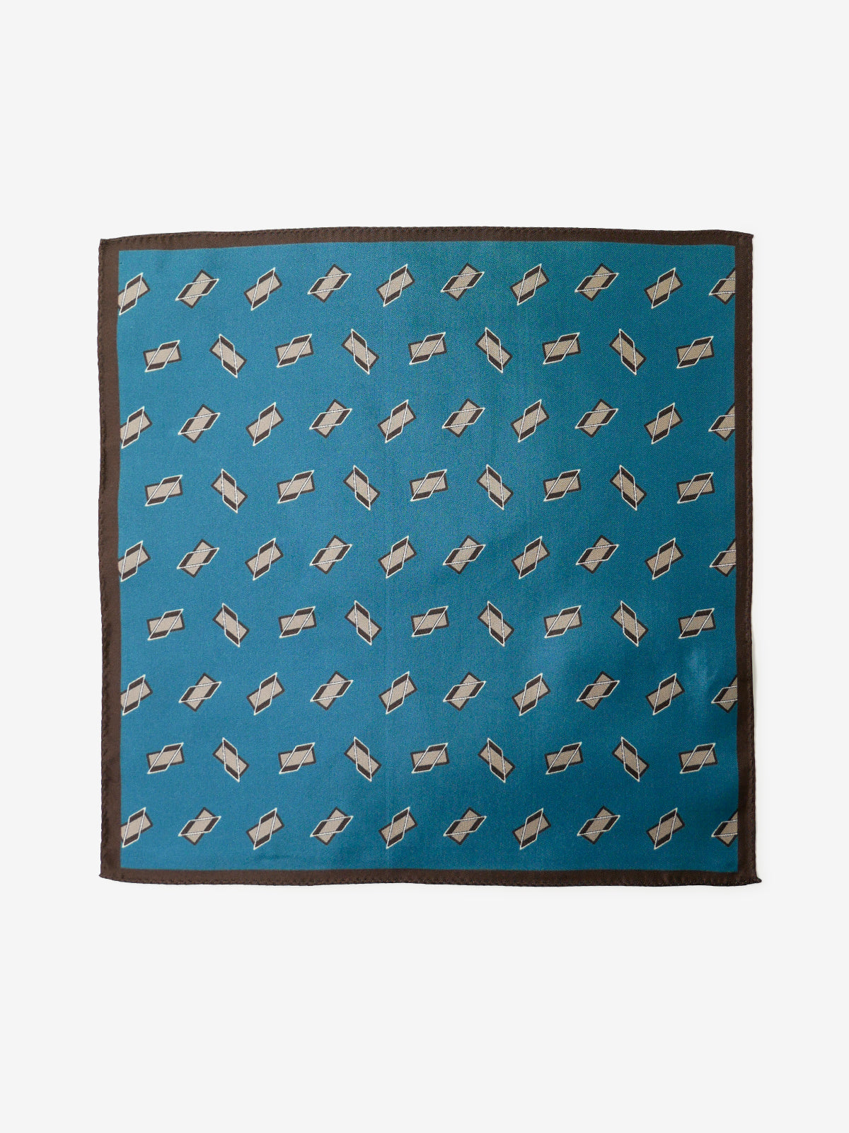 Classico Seta|Rectangle Print Silk Pocket Square|ターコイズグリーン