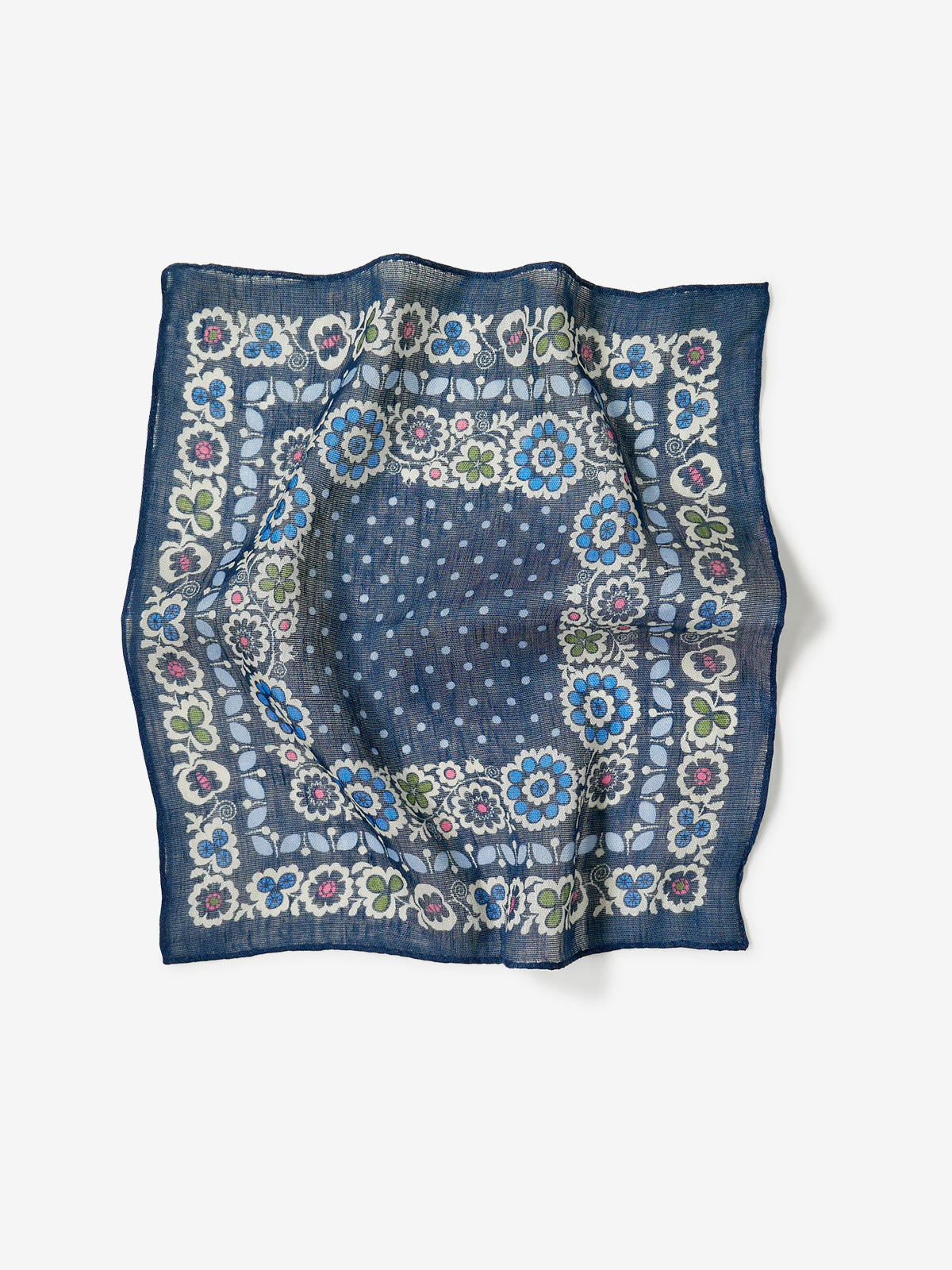 Floral Print Pocket Square|ネイビー