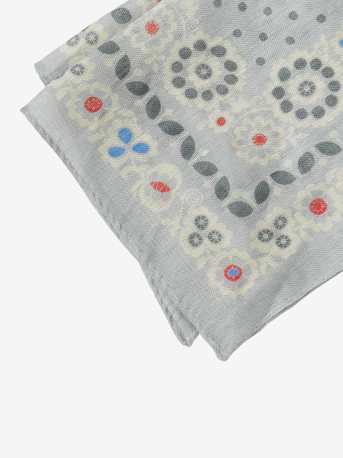 Floral Print Pocket Square|グレー