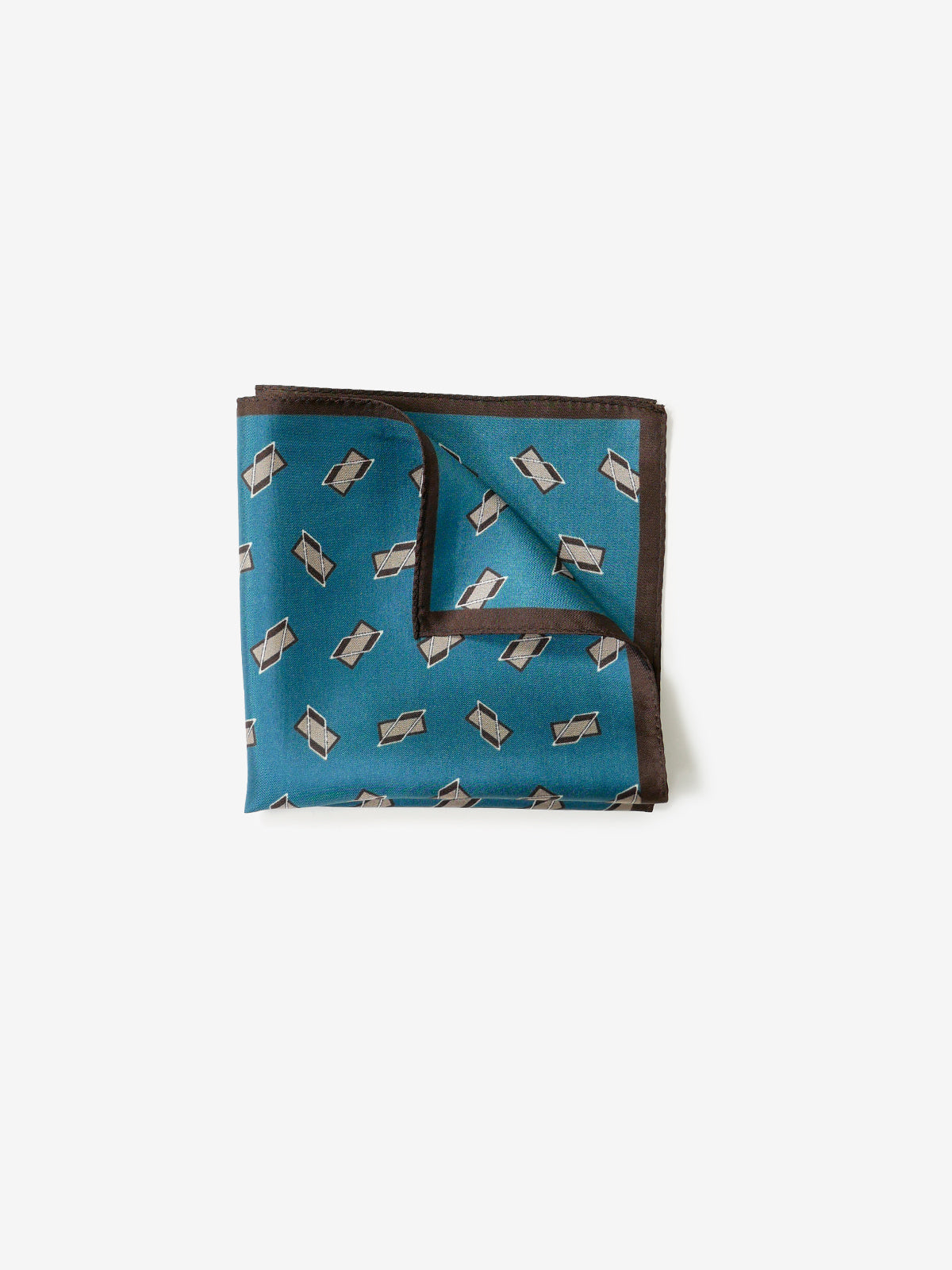 Classico Seta|Rectangle Print Silk Pocket Square|ターコイズグリーン