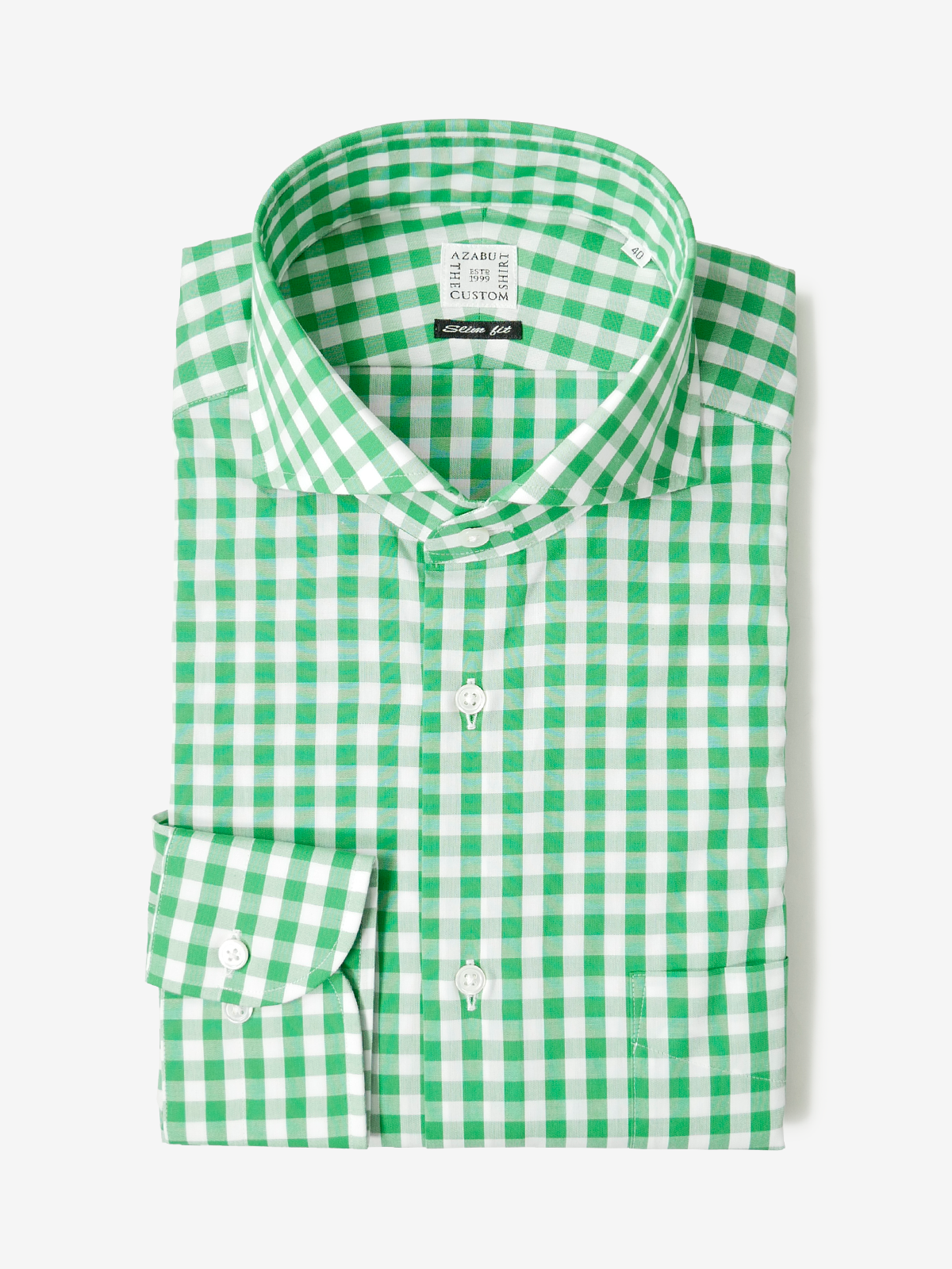 Checked Slim Fit Shirt|グリーン