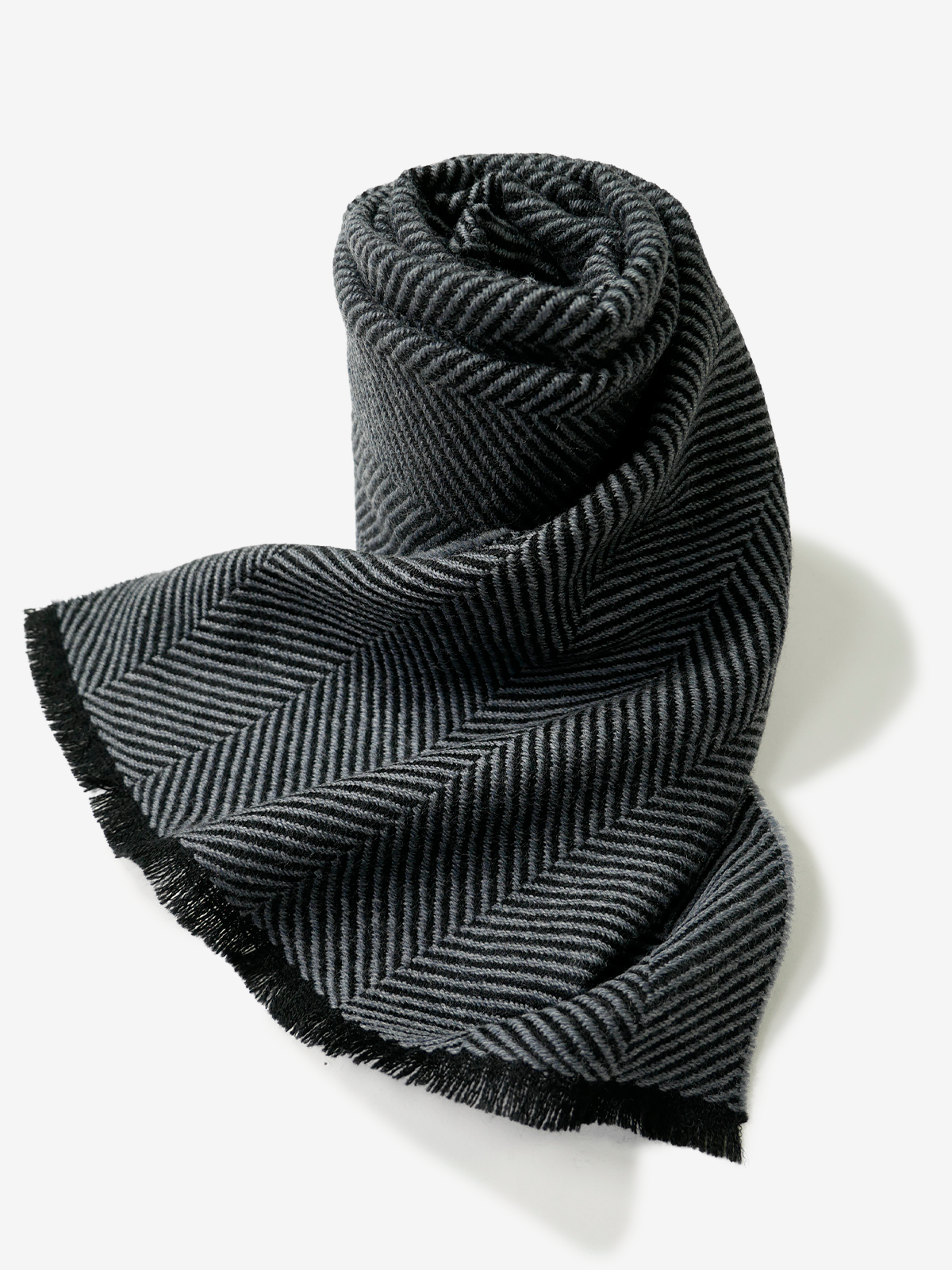 Pinto|Herringbone Wool Scarf|グレー
