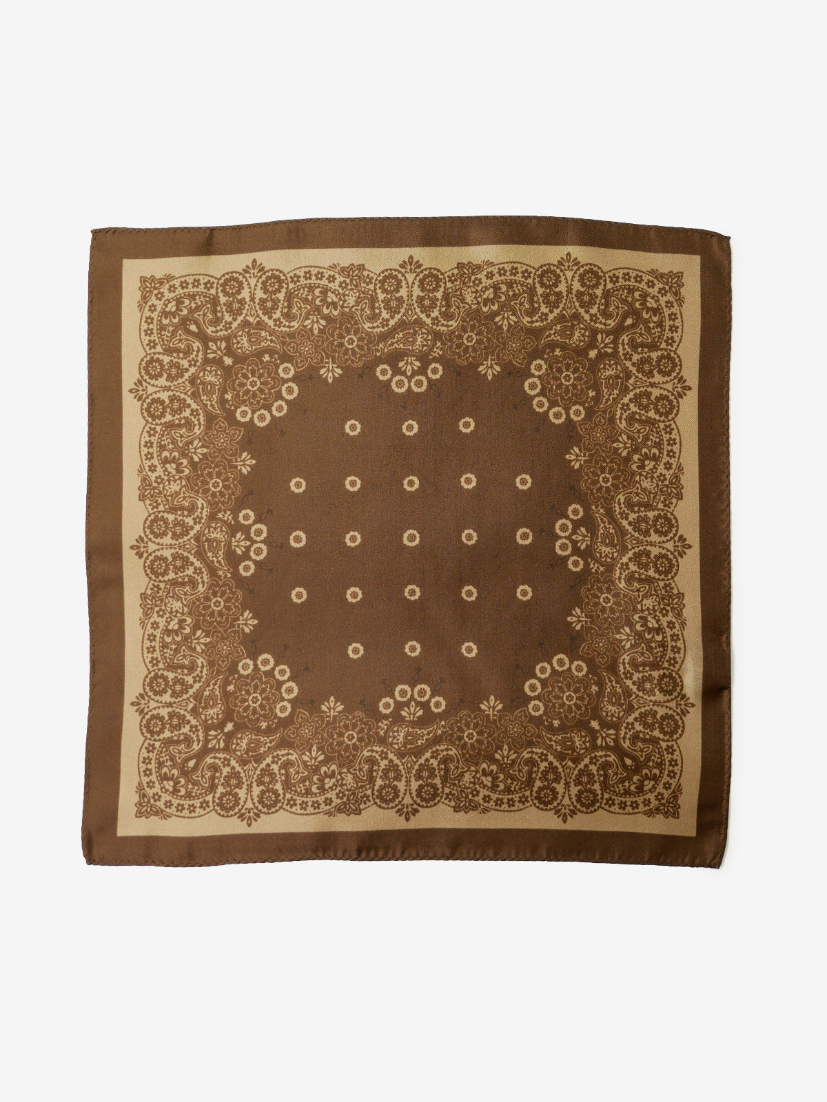 Classico Seta|Paisley Print Silk Pocket Square|ブラウン