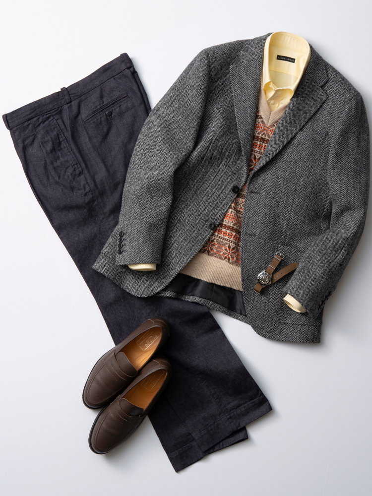 Fair Isle Wool Sweater Vest|ブラウン