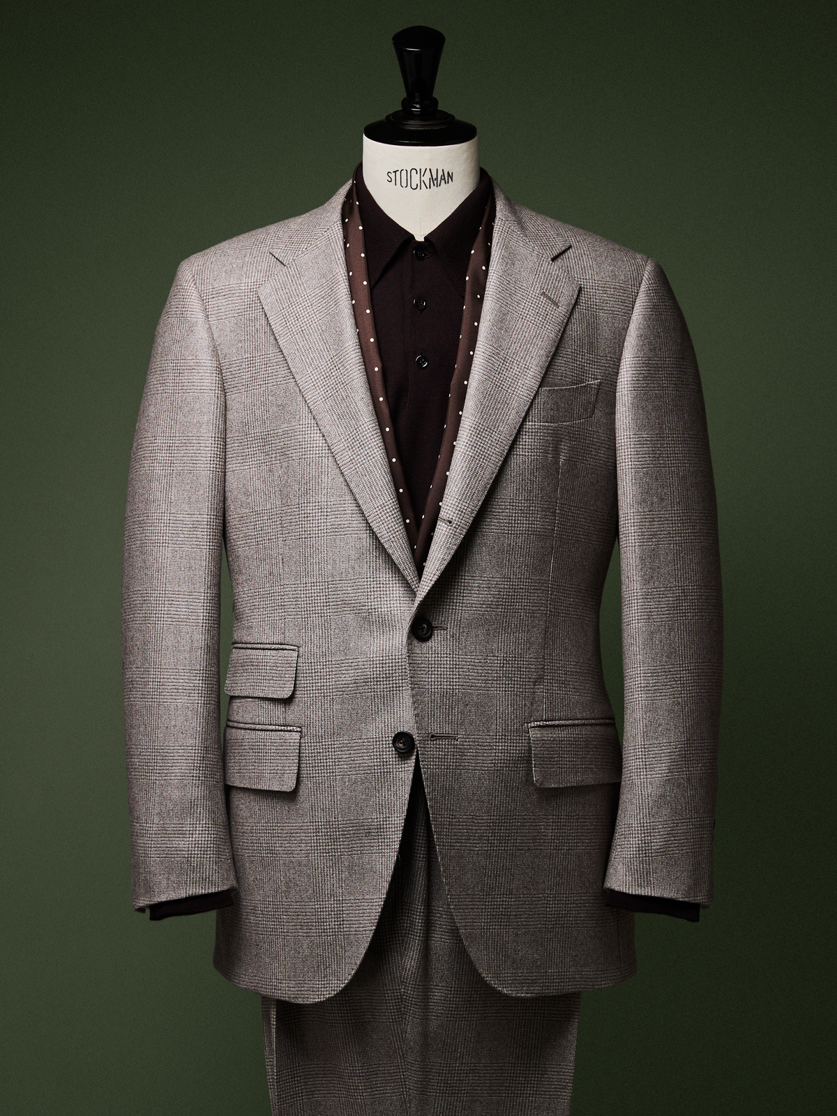 Mantero|Polka Dot Stole|ブラウン