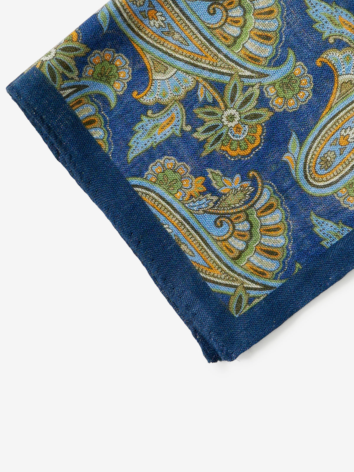 Paisley Print Pocket Square|ブルー