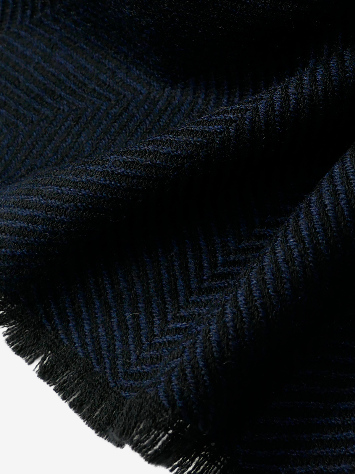 Pinto|Herringbone Wool Scarf|ネイビー