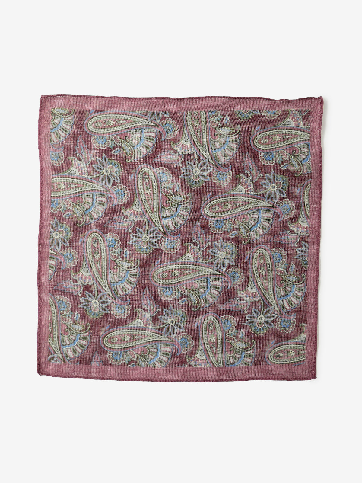 Paisley Print Pocket Square|ボルドー