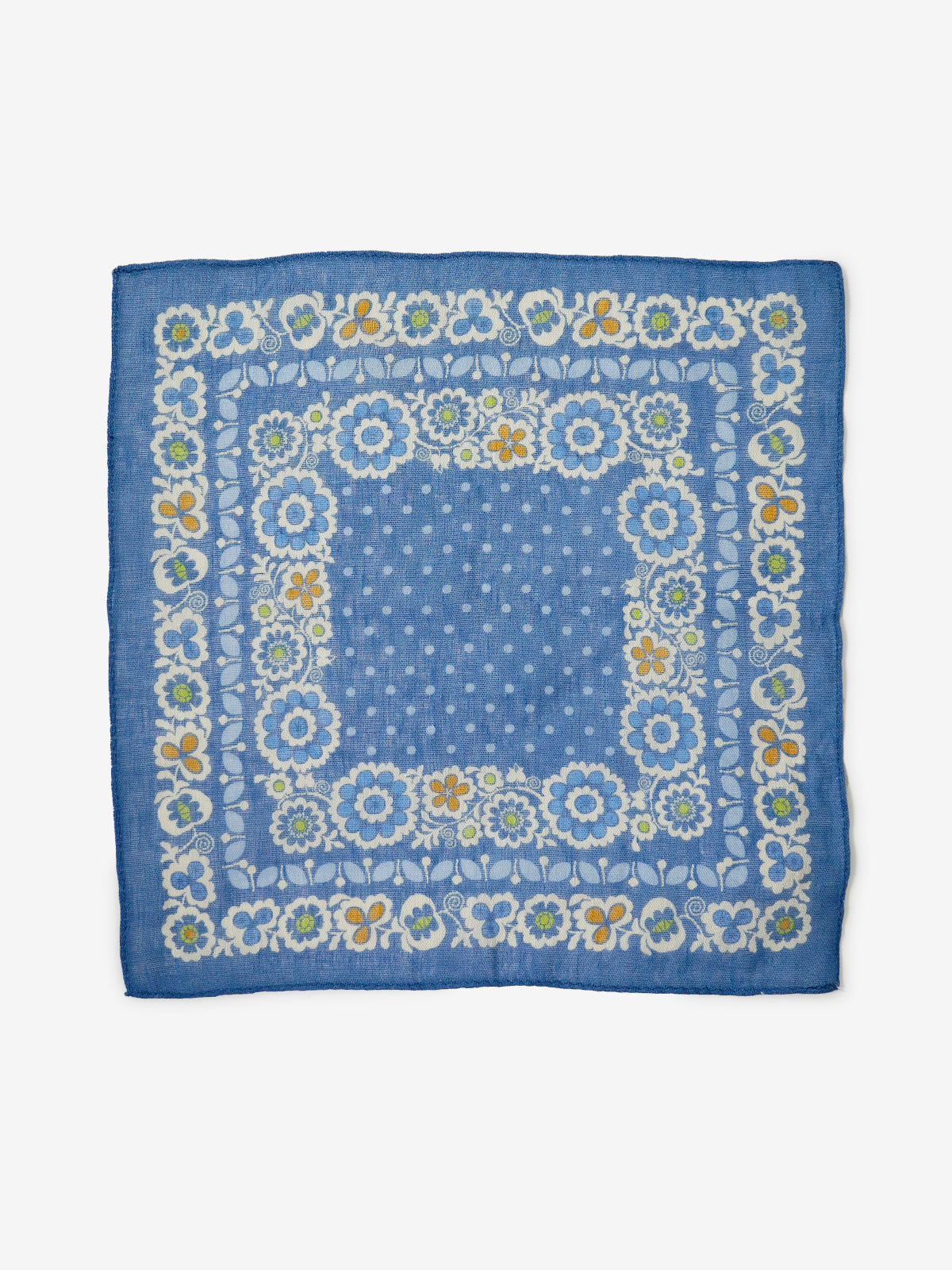 Floral Print Pocket Square|ブルー