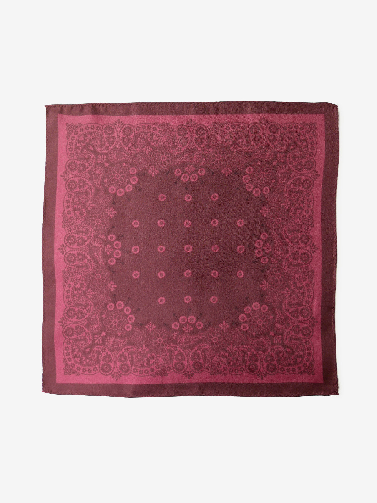 Classico Seta|Paisley Print Silk Pocket Square|レッド