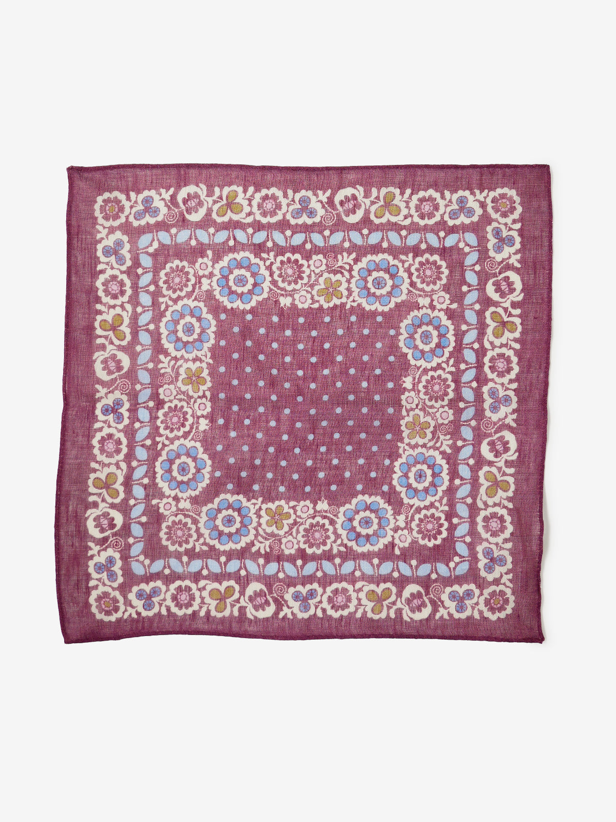 Floral Print Pocket Square|ボルドー
