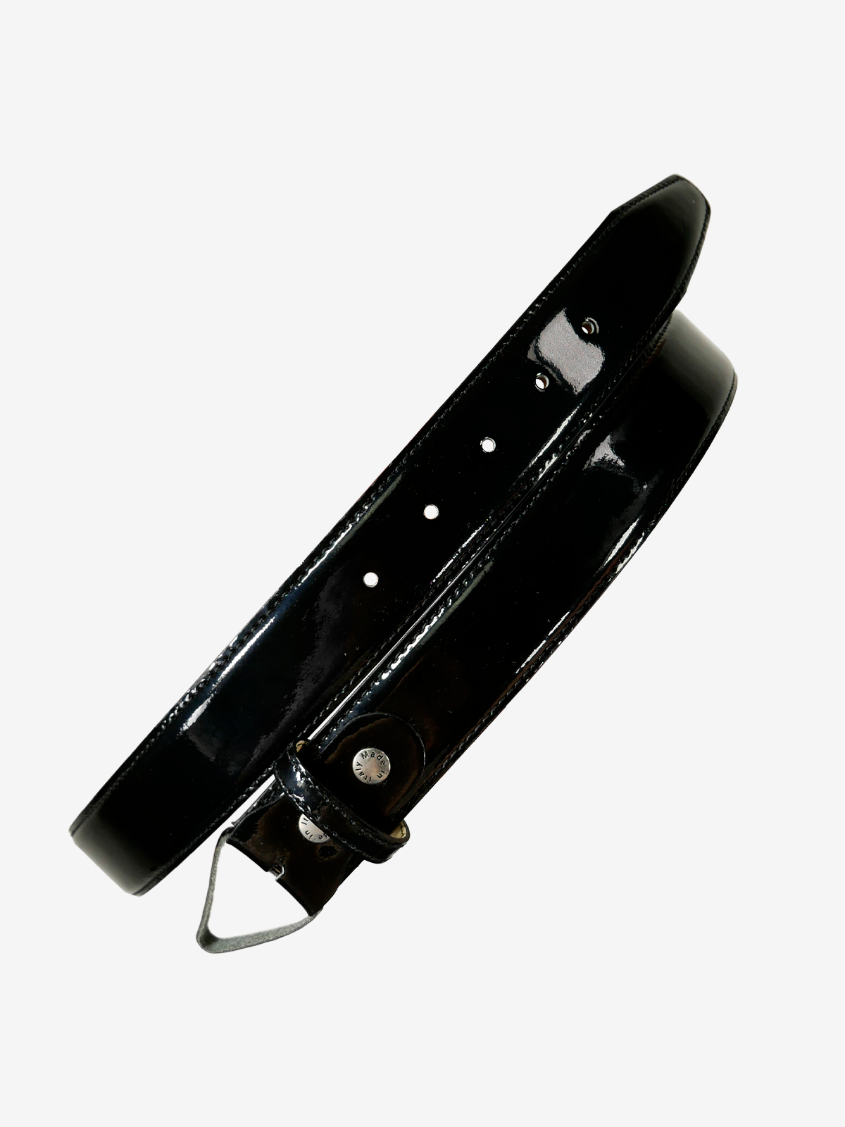 Enamel Leather Belt|ブラック