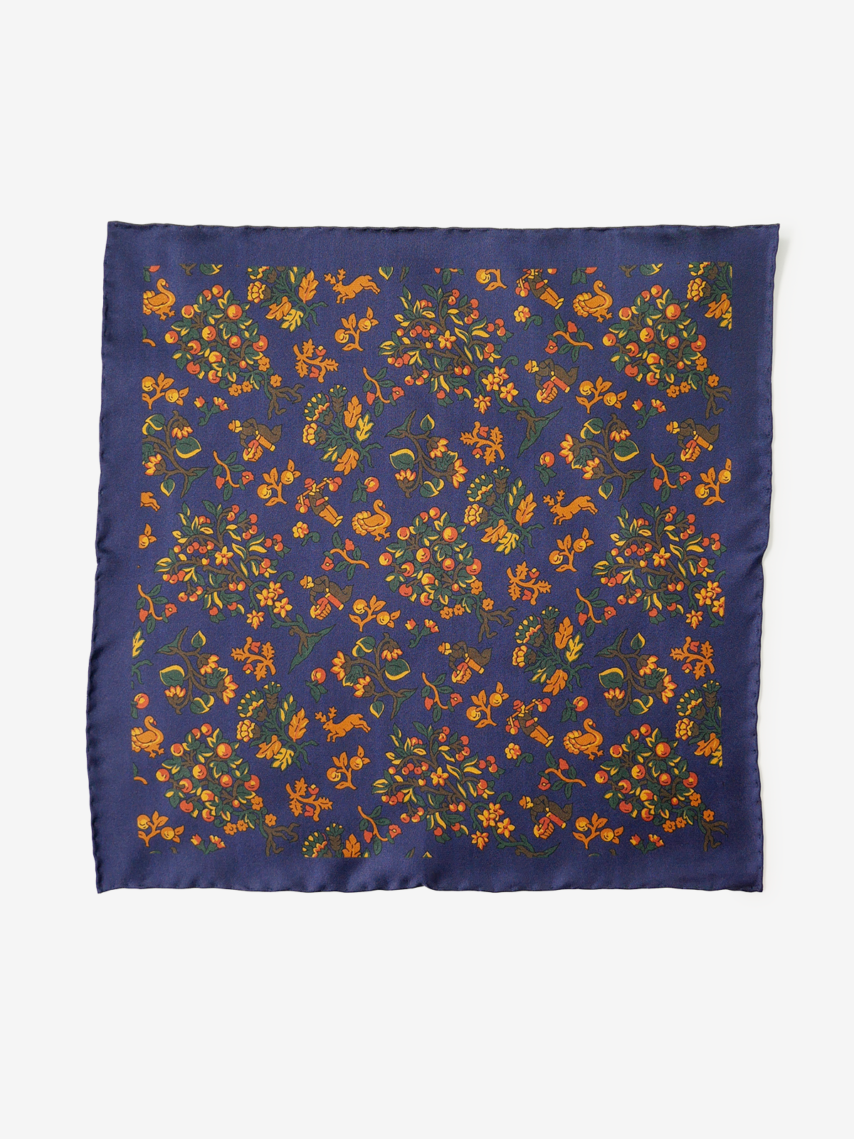 ROBERT KEYTE|Silk Pocket Square|ネイビー