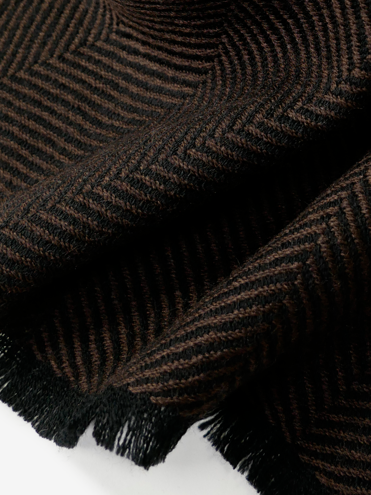 Pinto|Herringbone Wool Scarf|ブラウン