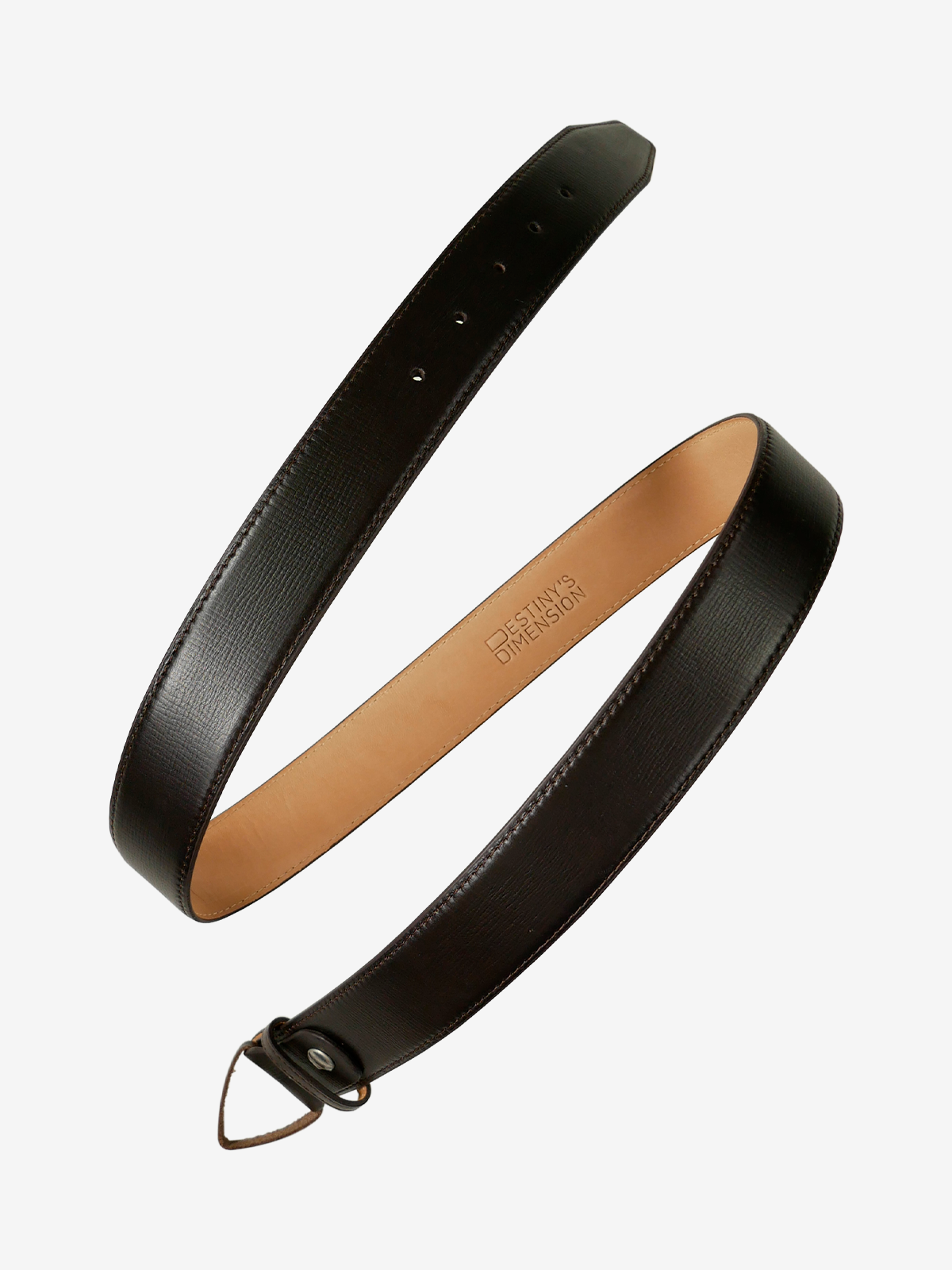 Hair Line Embossed Leather Belt|ダークブラウン