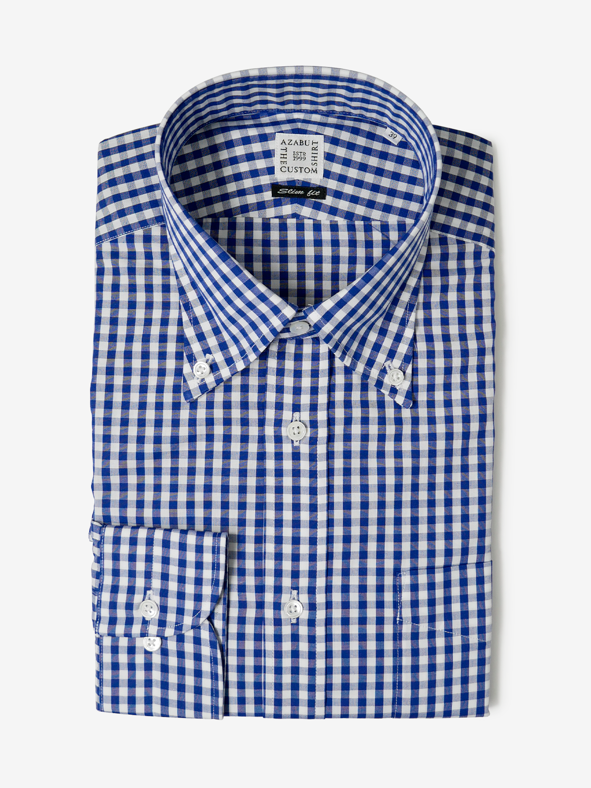 Checked Slim Fit Shirt|ネイビー