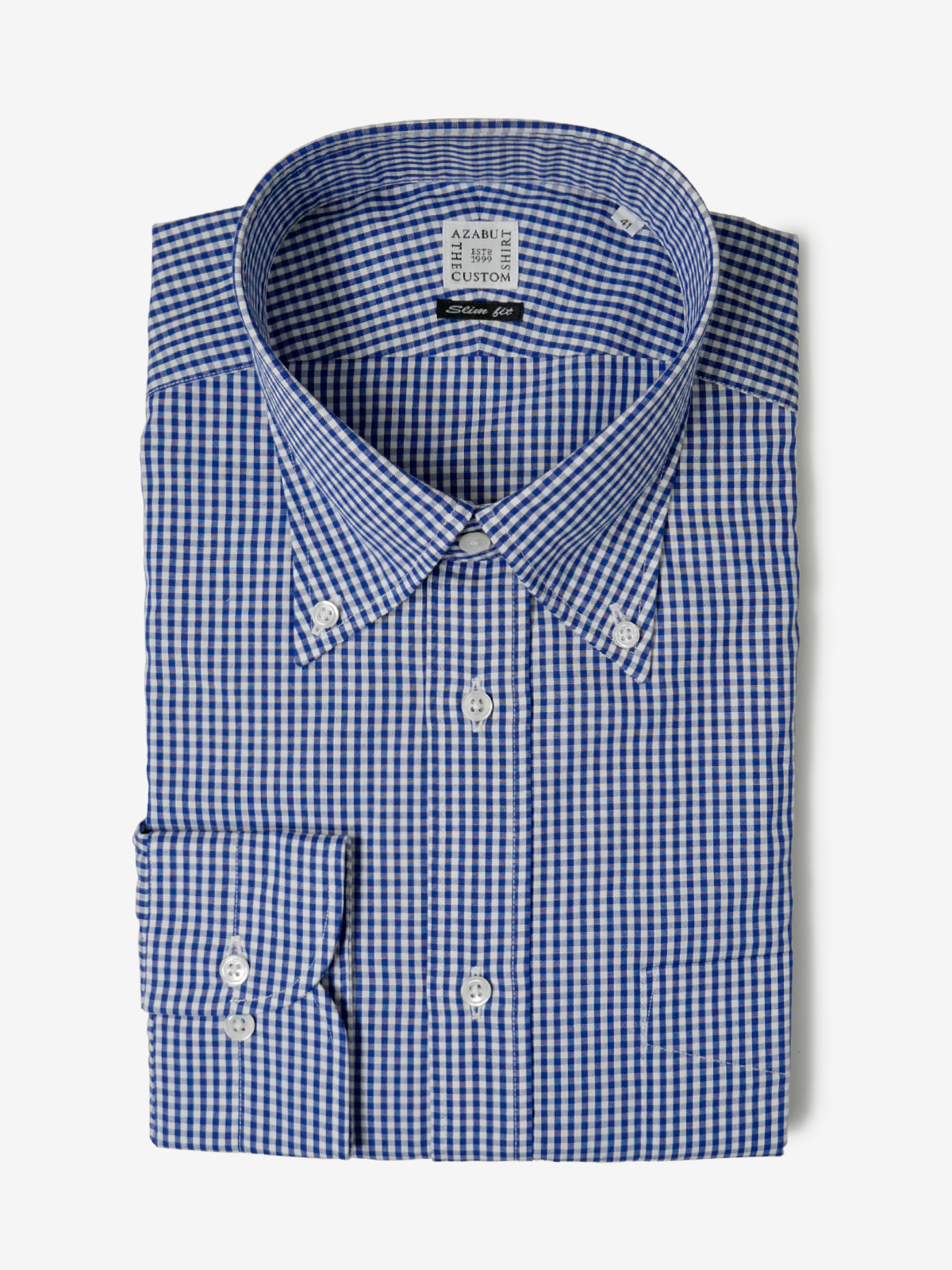 Checked Slim Fit Shirt|ネイビー