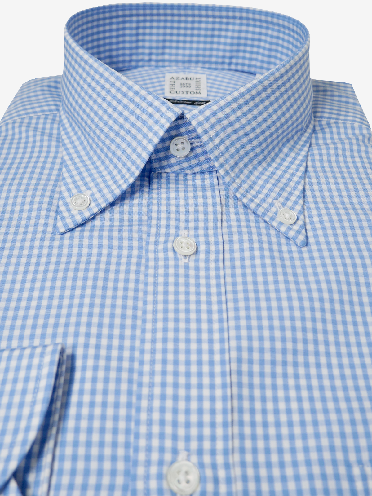 Checked Slim Fit Shirt|サックス