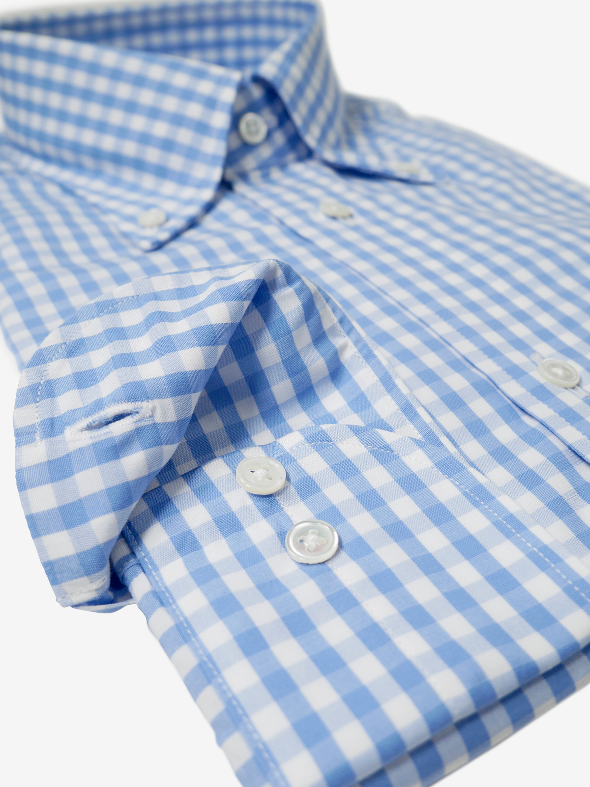 Checked Slim Fit Shirt|サックス