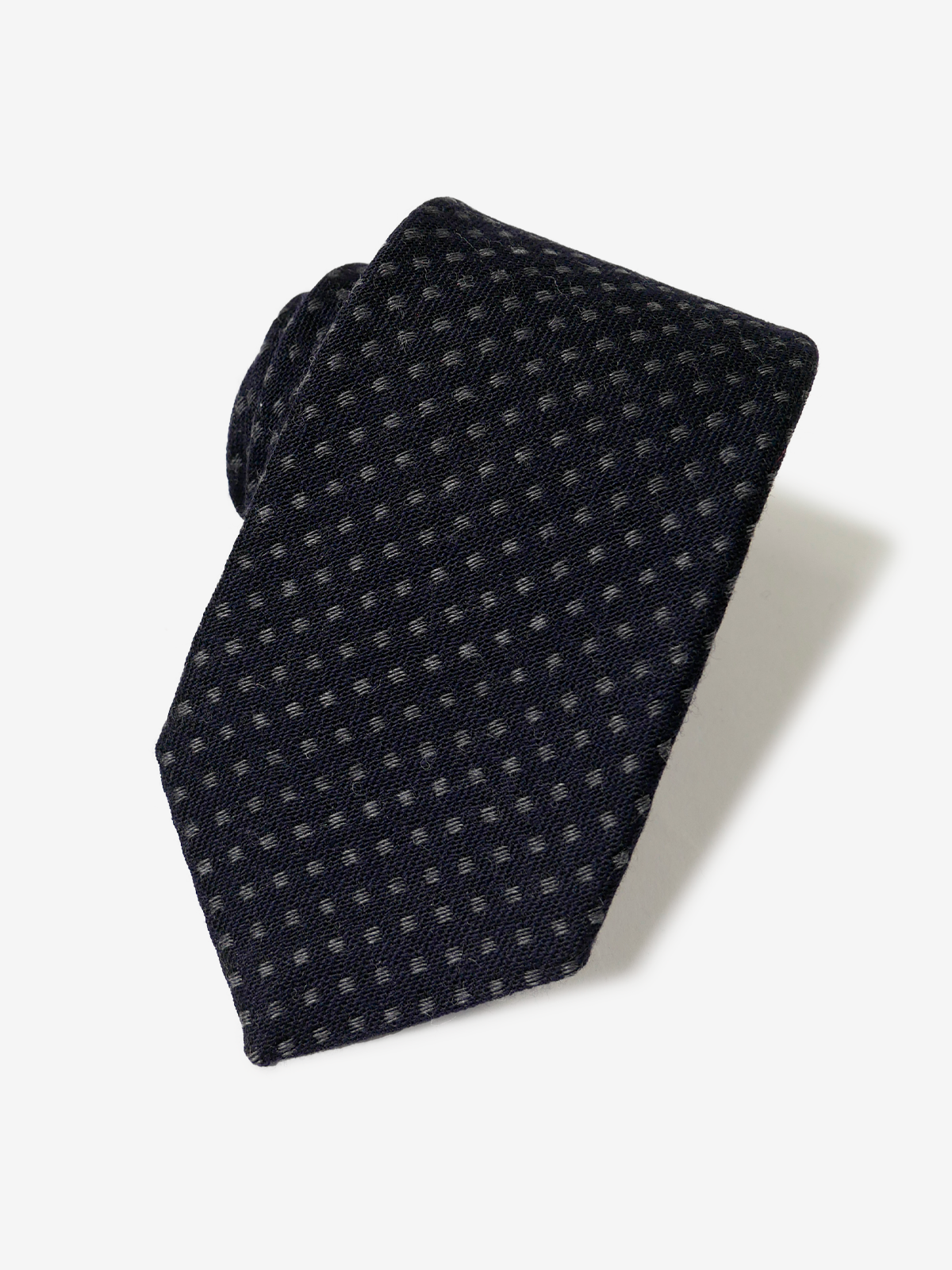 FRANCO BASSI｜Dot Wool Tie｜ネイビー