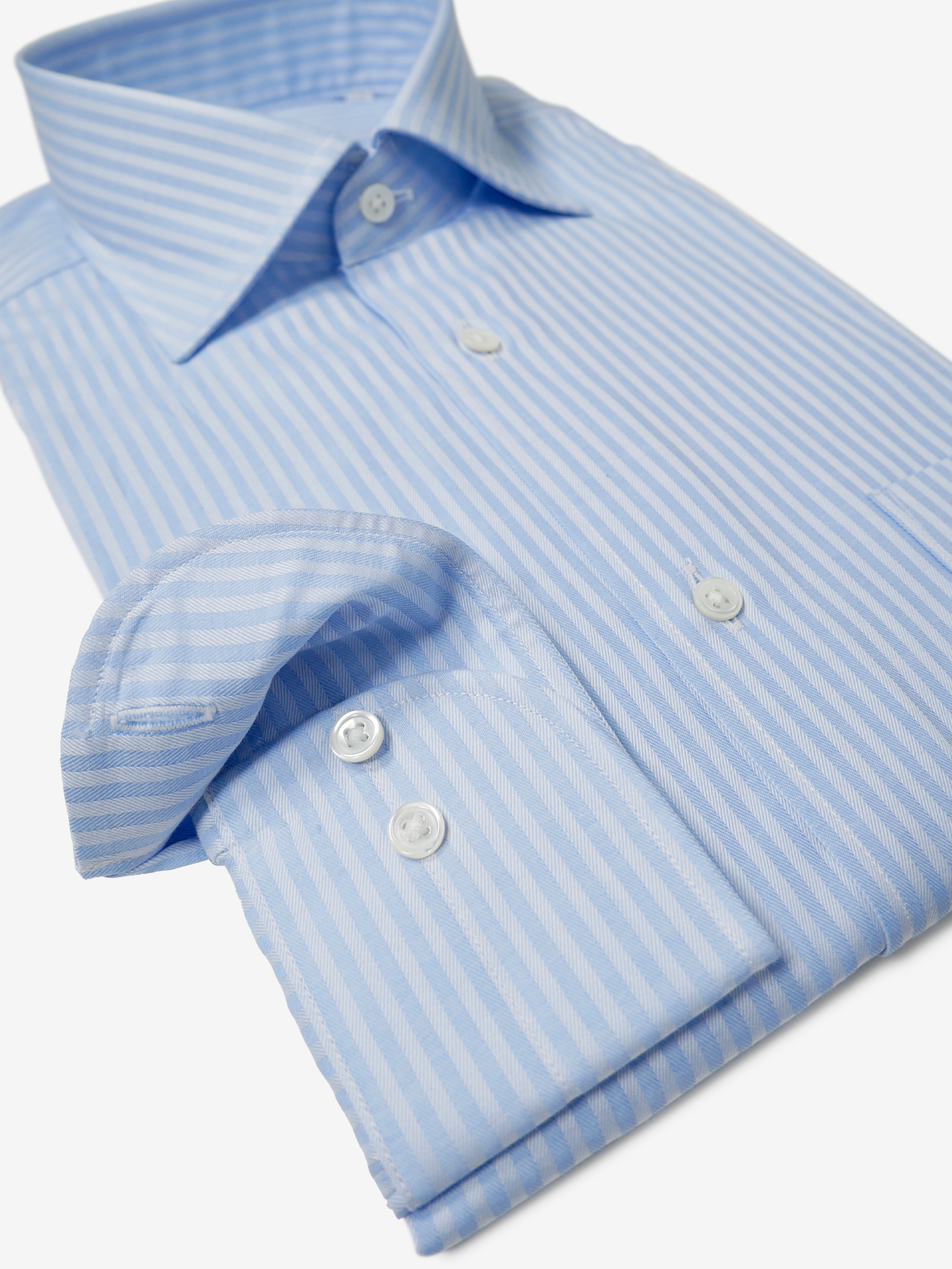 Striped Slim Fit Shirt|サックス