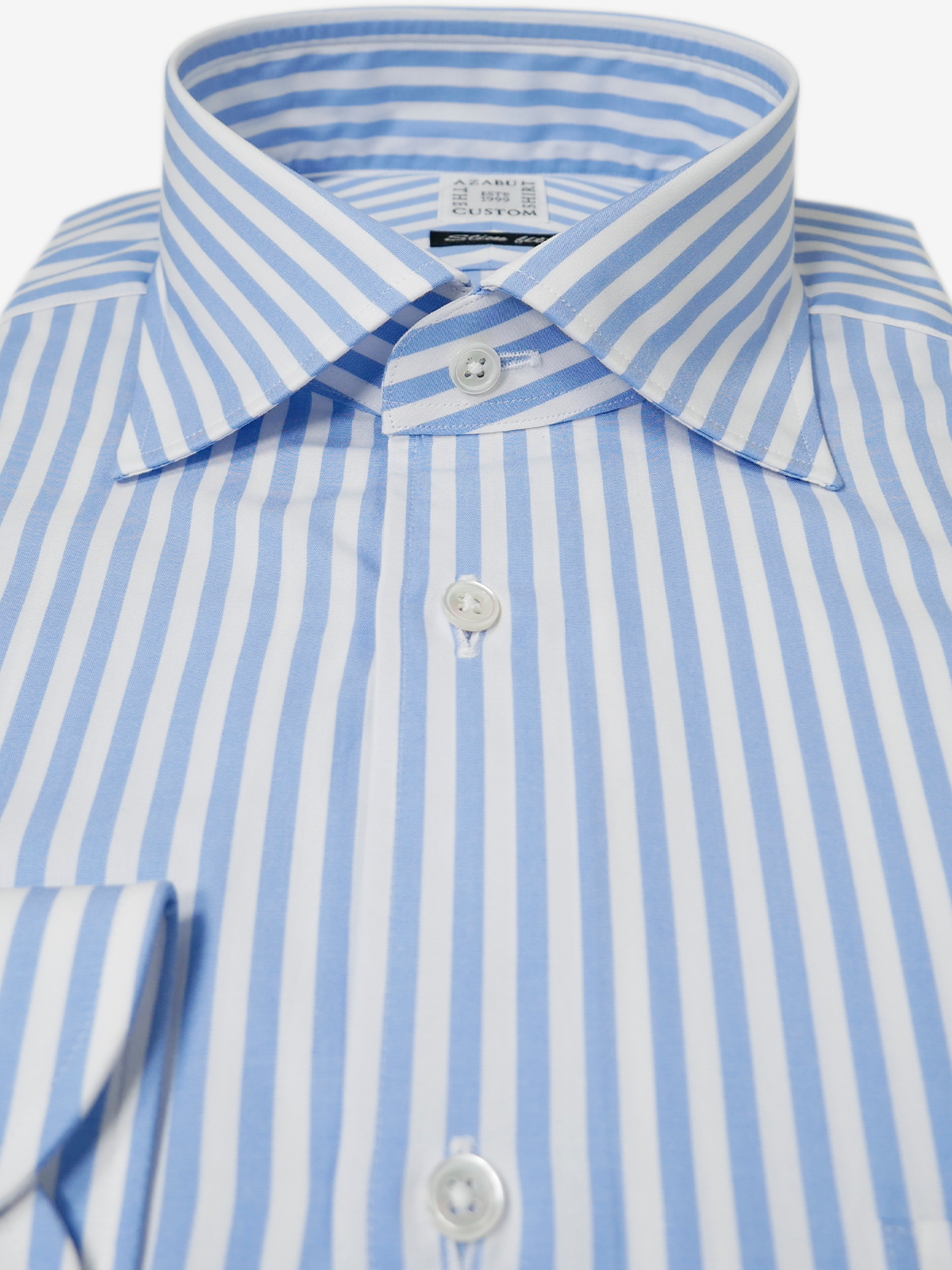 Striped Slim Fit Shirt|サックス