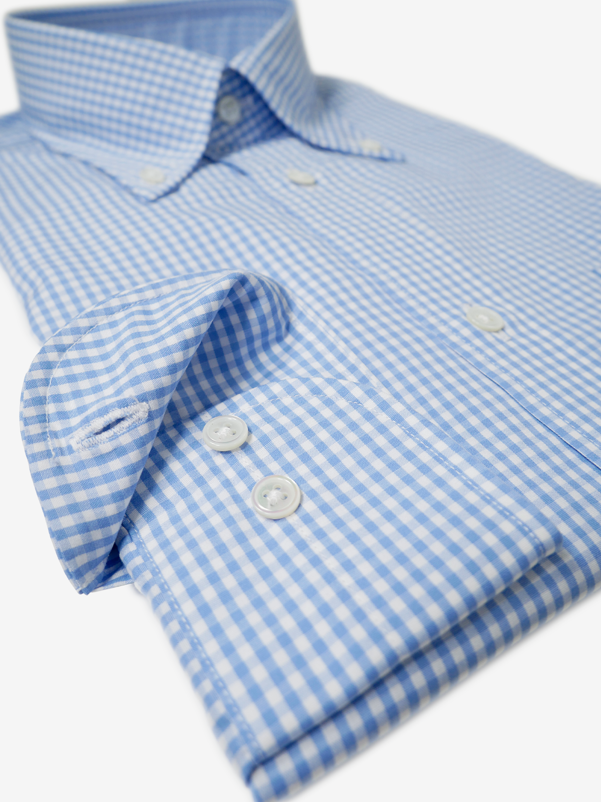 Checked Slim Fit Shirt|サックス