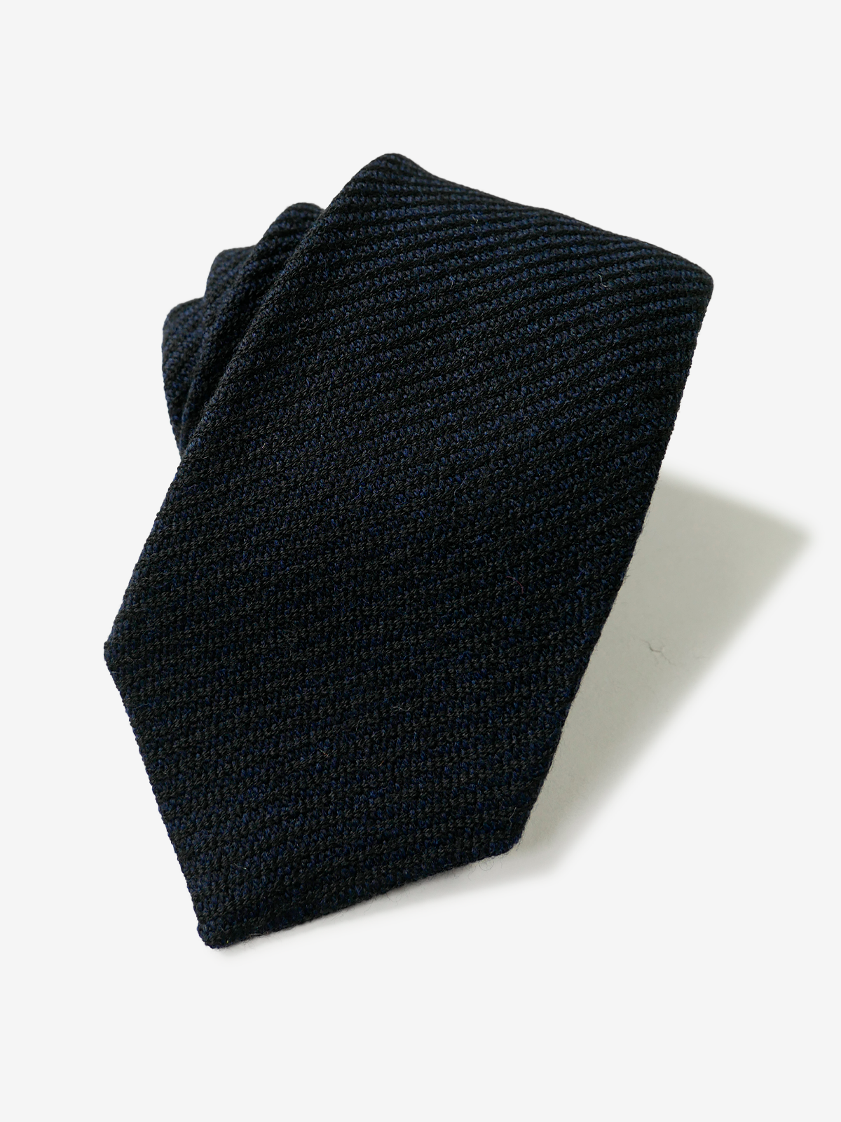 Herringbone Wool Tie｜ネイビー