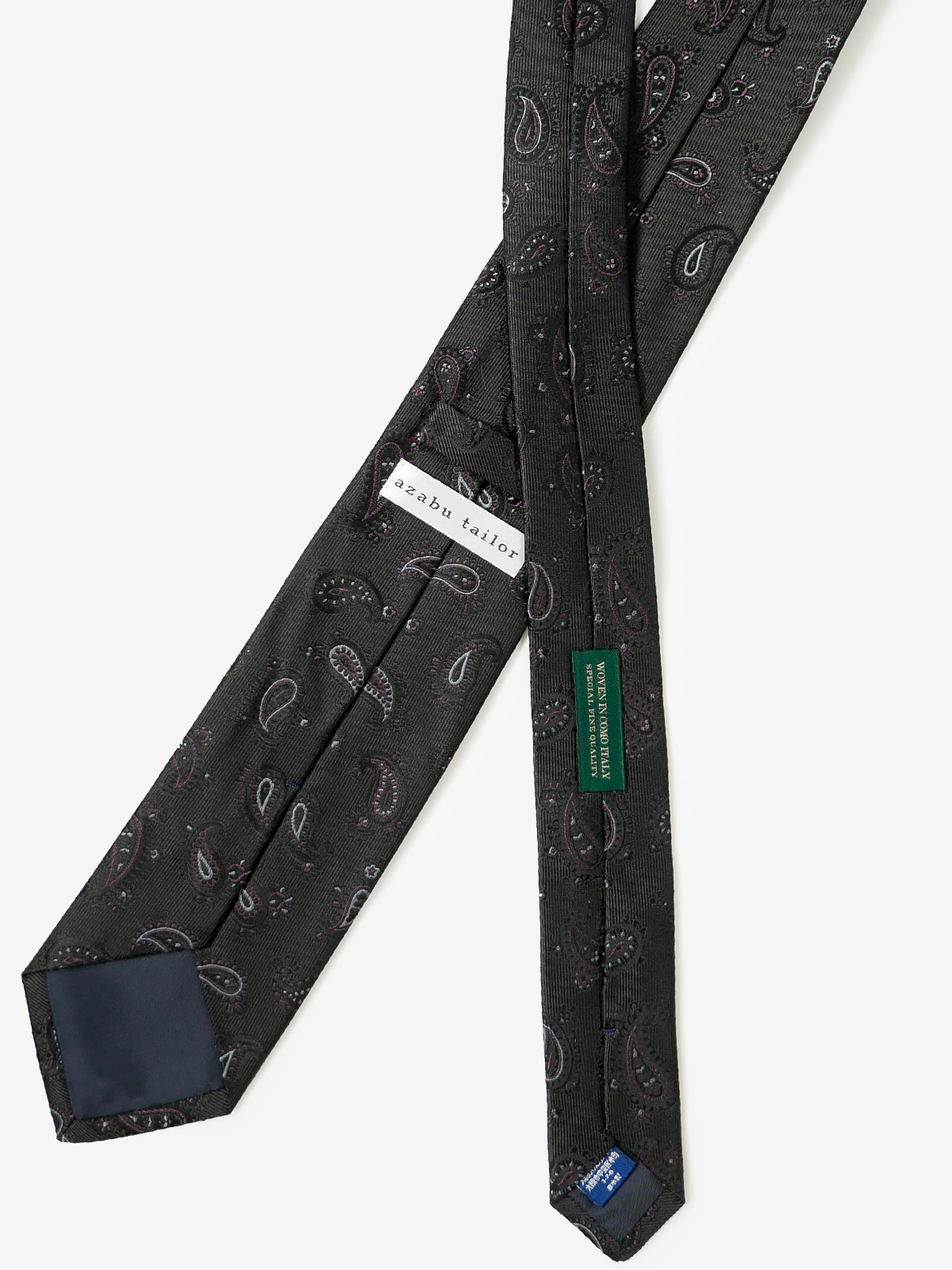 Mantero｜Paisley Neat Tie｜ブラック