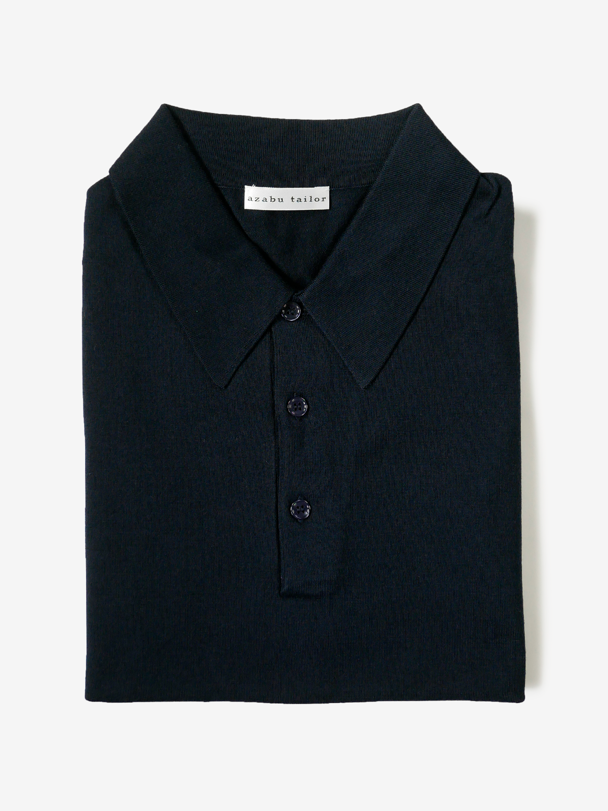 Cotton Knit Polo Shirt｜ネイビー