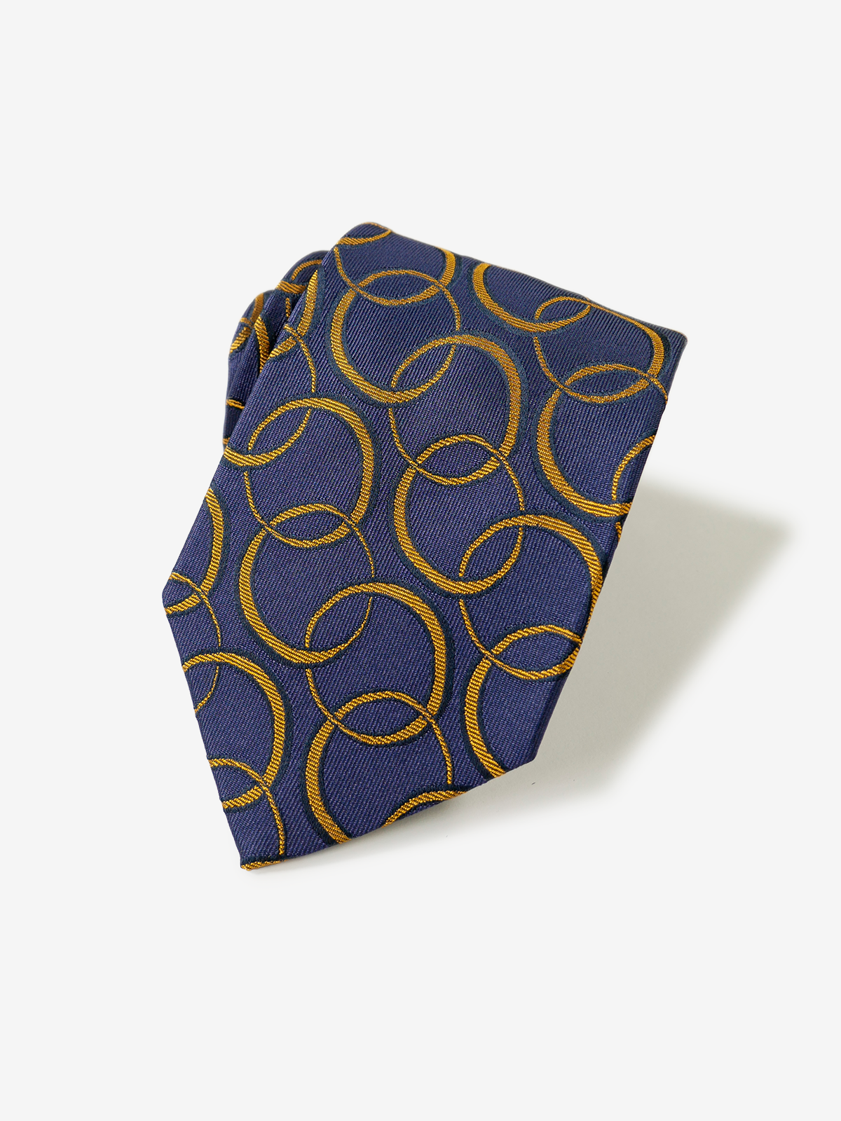 Seaward & Stearn｜Circle Pattern Tie｜ネイビー