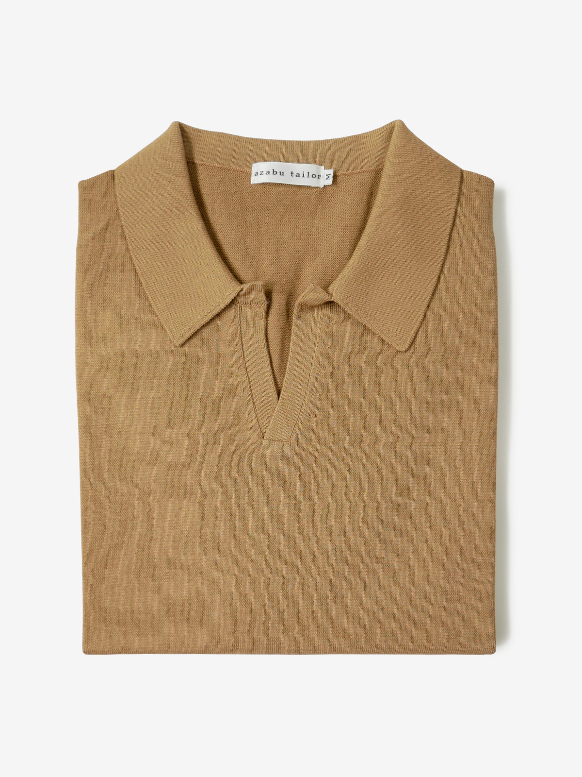 Cotton Skipper Collar Polo Shirt｜ブラウン