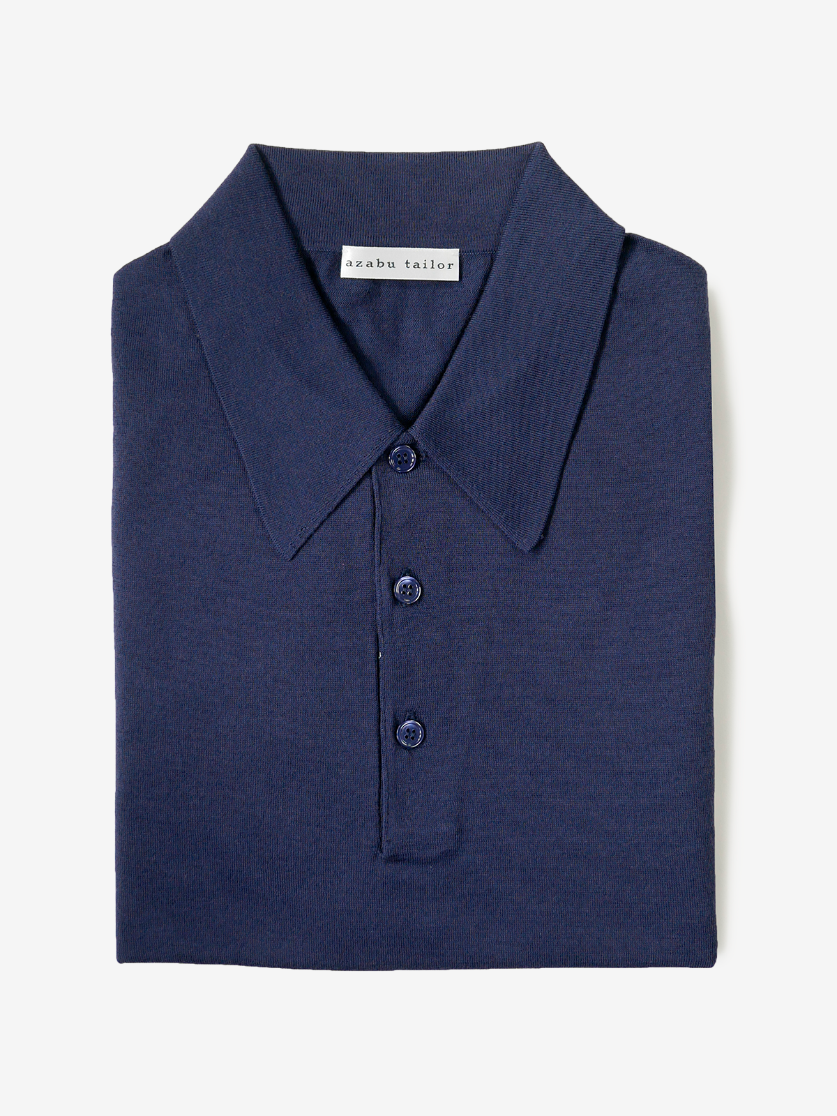 Cotton Knit Polo Shirt｜ブルー