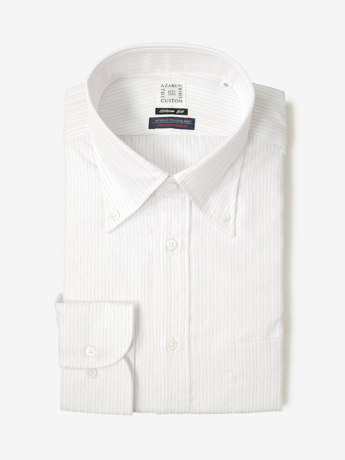 Striped Slim Fit Shirt｜パープル