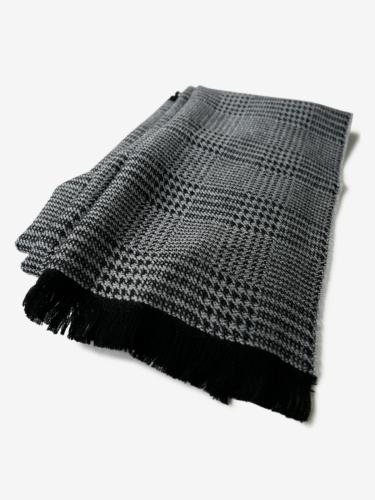 Glen plaid Wool Scarf｜グレー