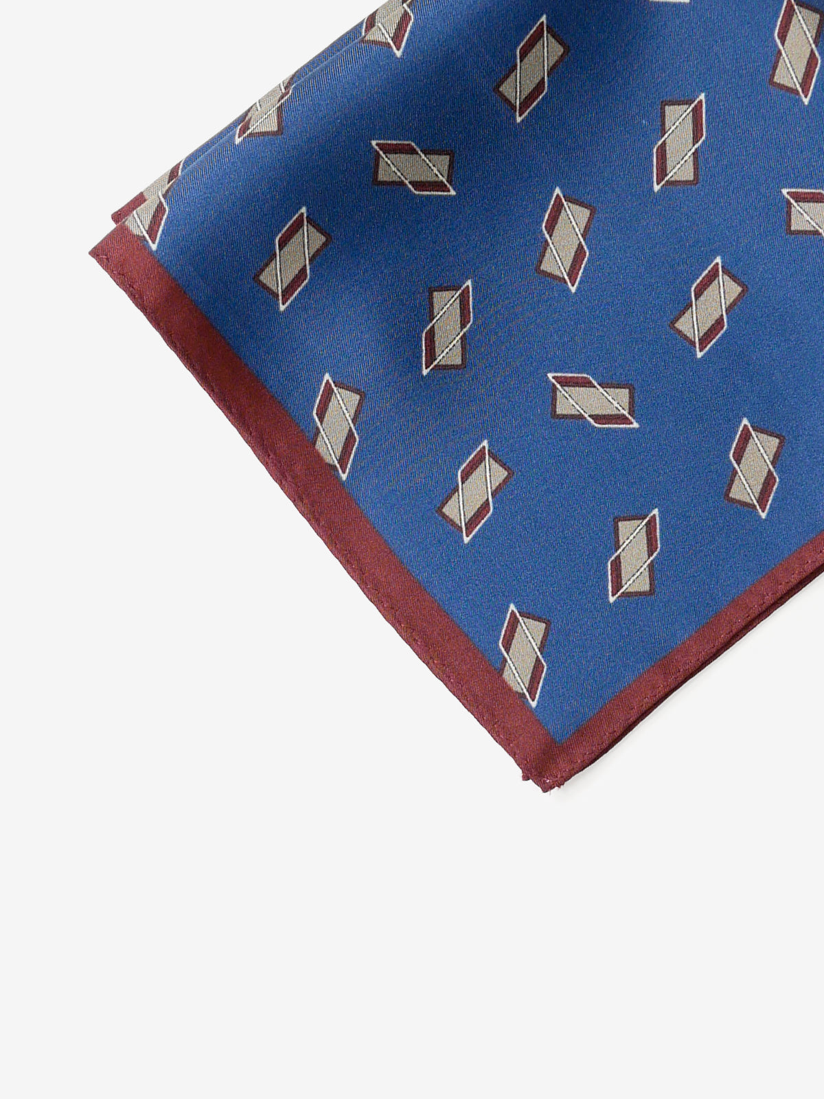 Classico Seta｜Rectangle Print Silk Pocket Squares｜ライトネイビー