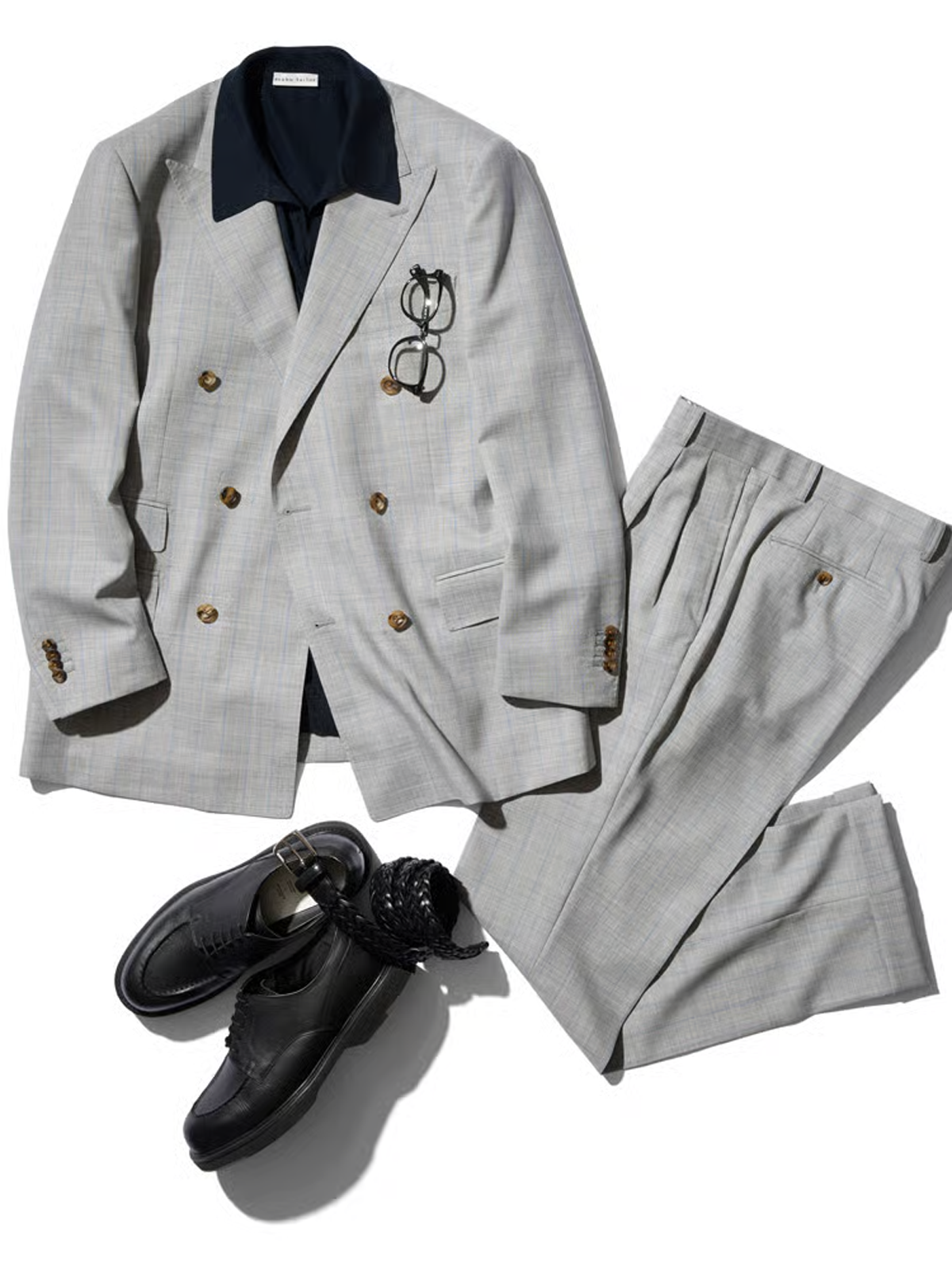 Cotton Knit Skipper Collar Polo Shirt｜ネイビー