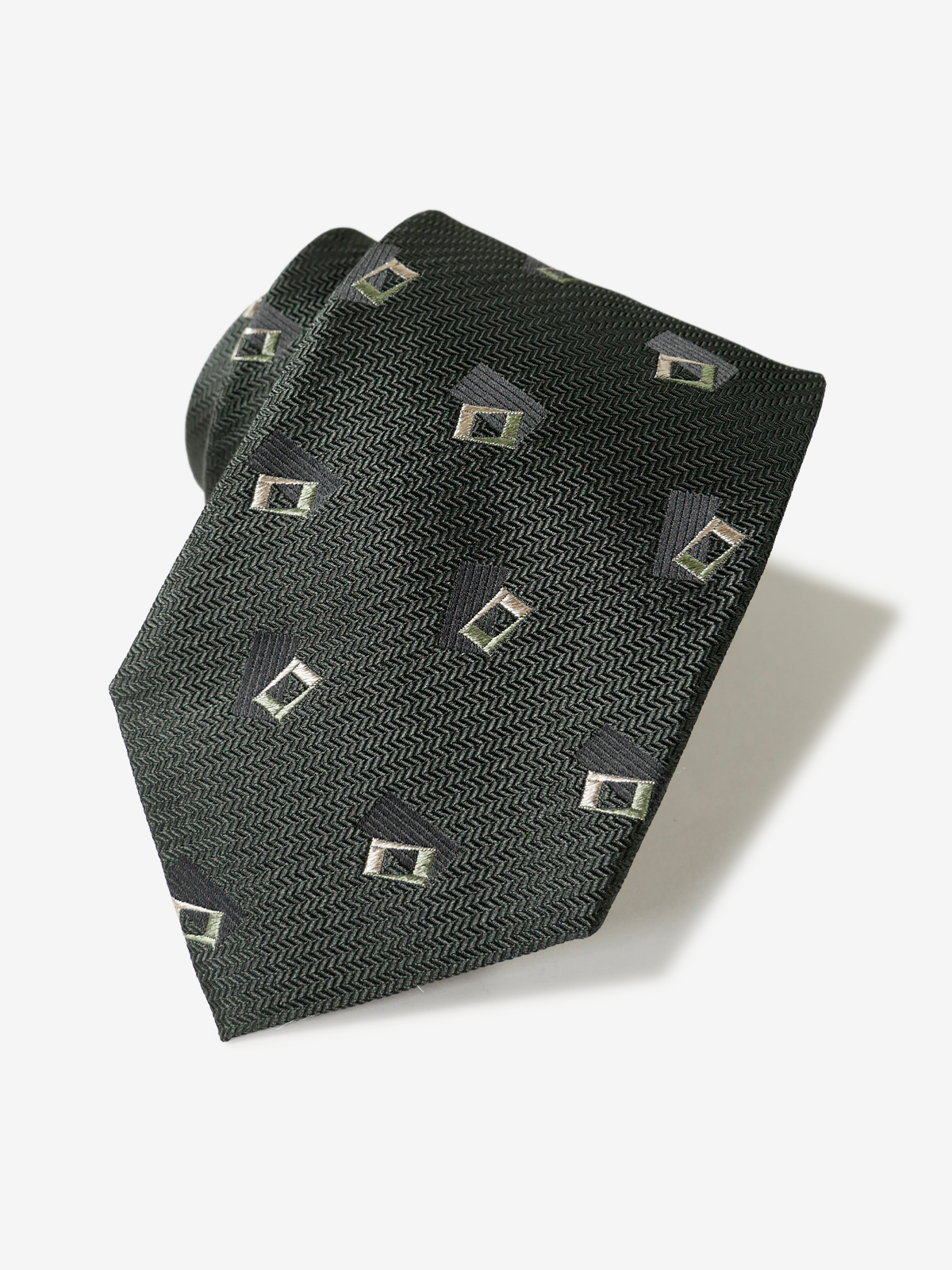 Classico Seta｜Rectangle Neat Tie｜グリーン